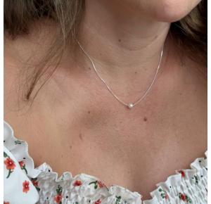 Gargantilha de Prata Veneziana com Pérola 45cm